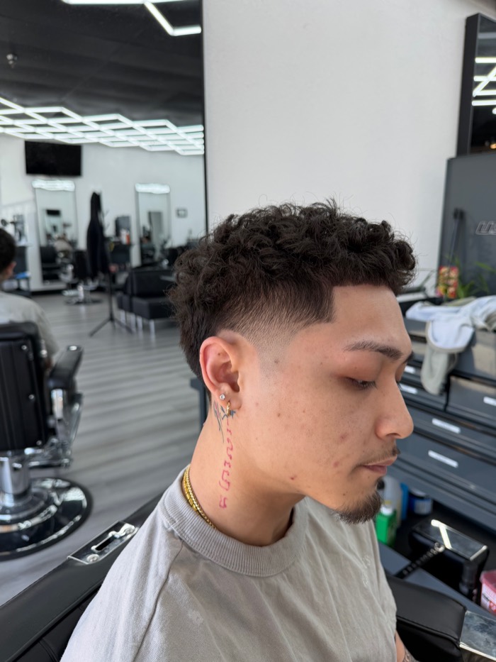 Curly top with skin fade